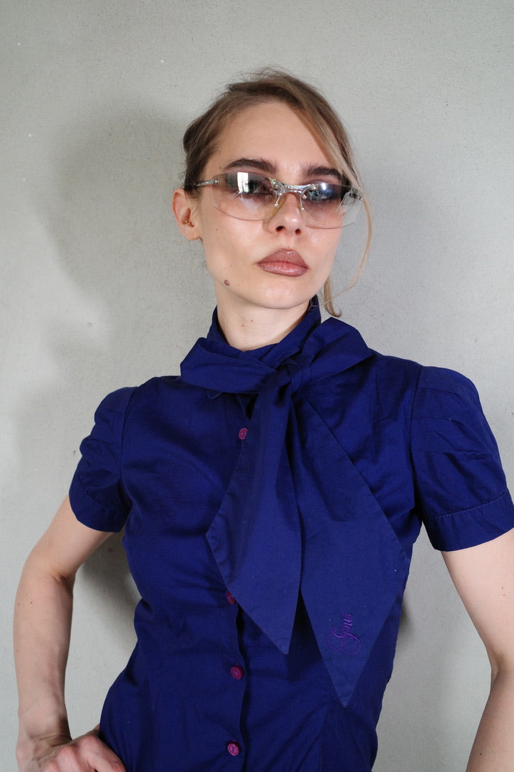 PUFF SLEEVE BLOUSE /W BOW DETAIL
