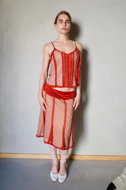 VINTAGE SILK ENSEMBLE (ORANGE)