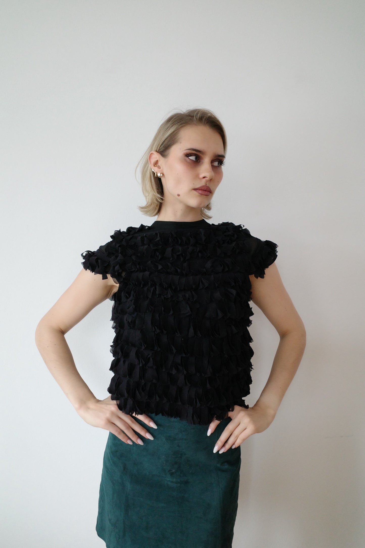 RUFFLED FRINGE BOLERO