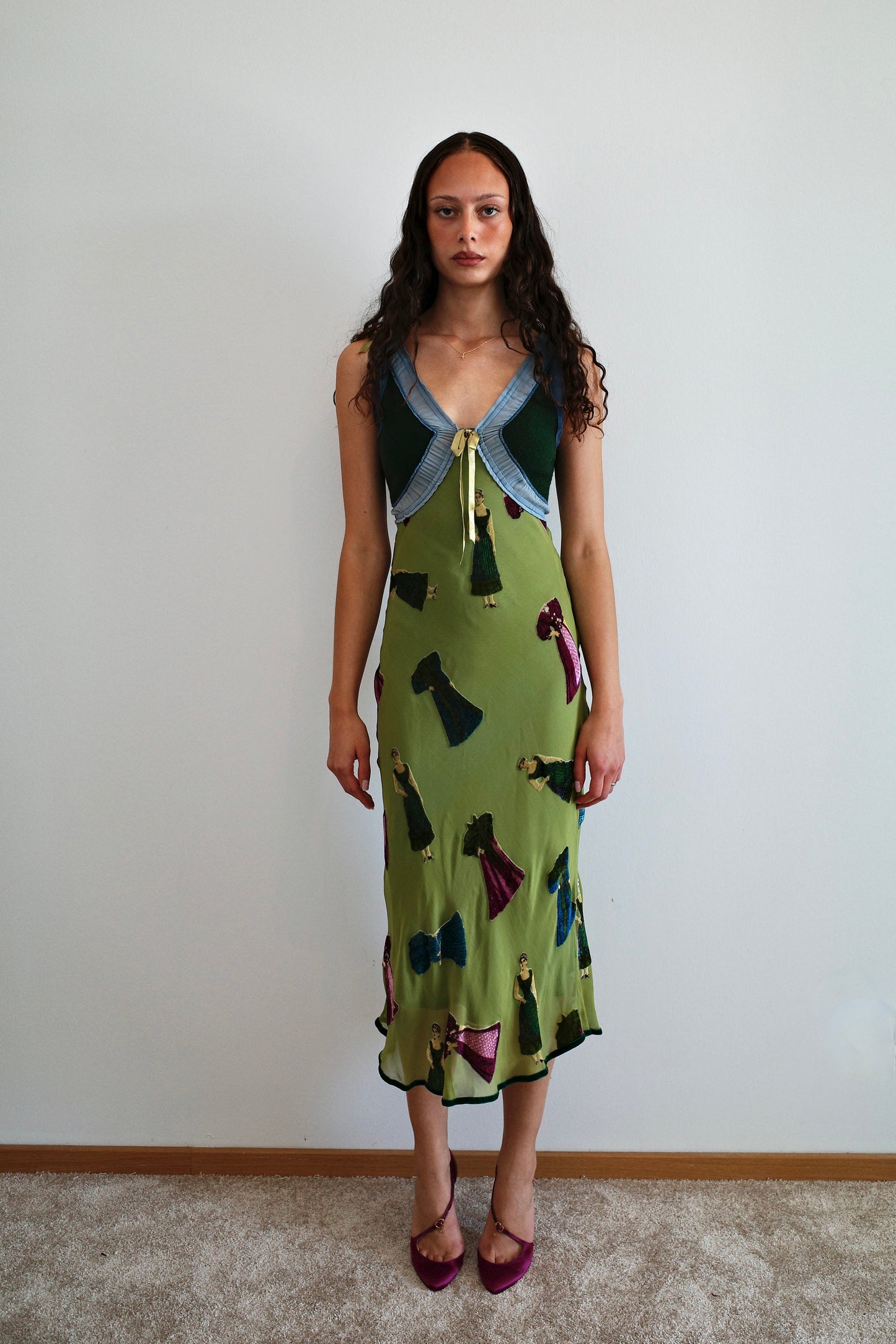 PATTY SHELABARGER SILK & WOOL DRESS