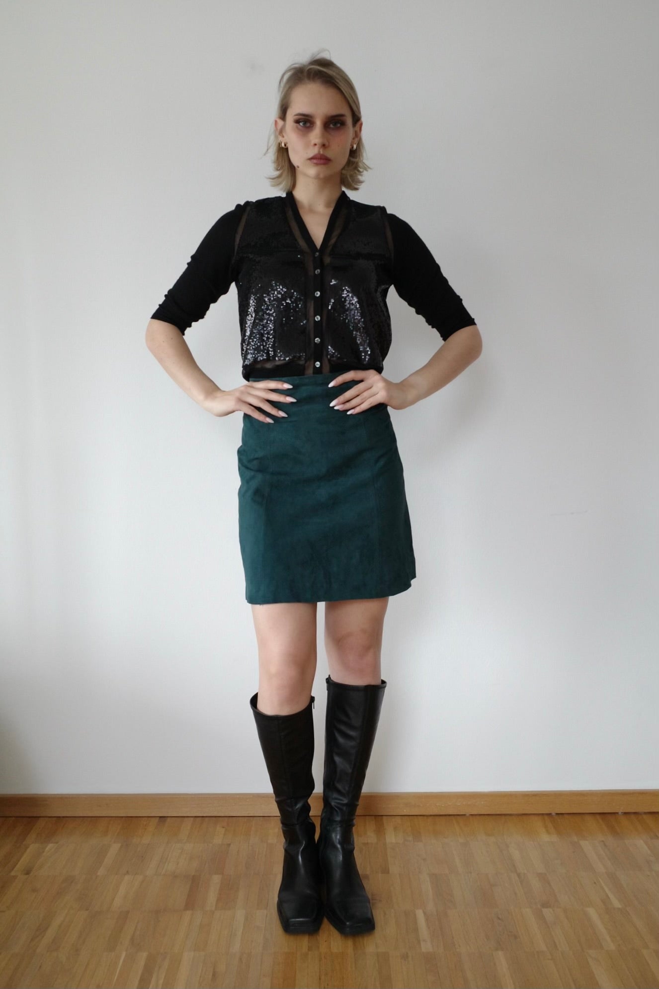 SUEDE LEATHER MINI SKIRT