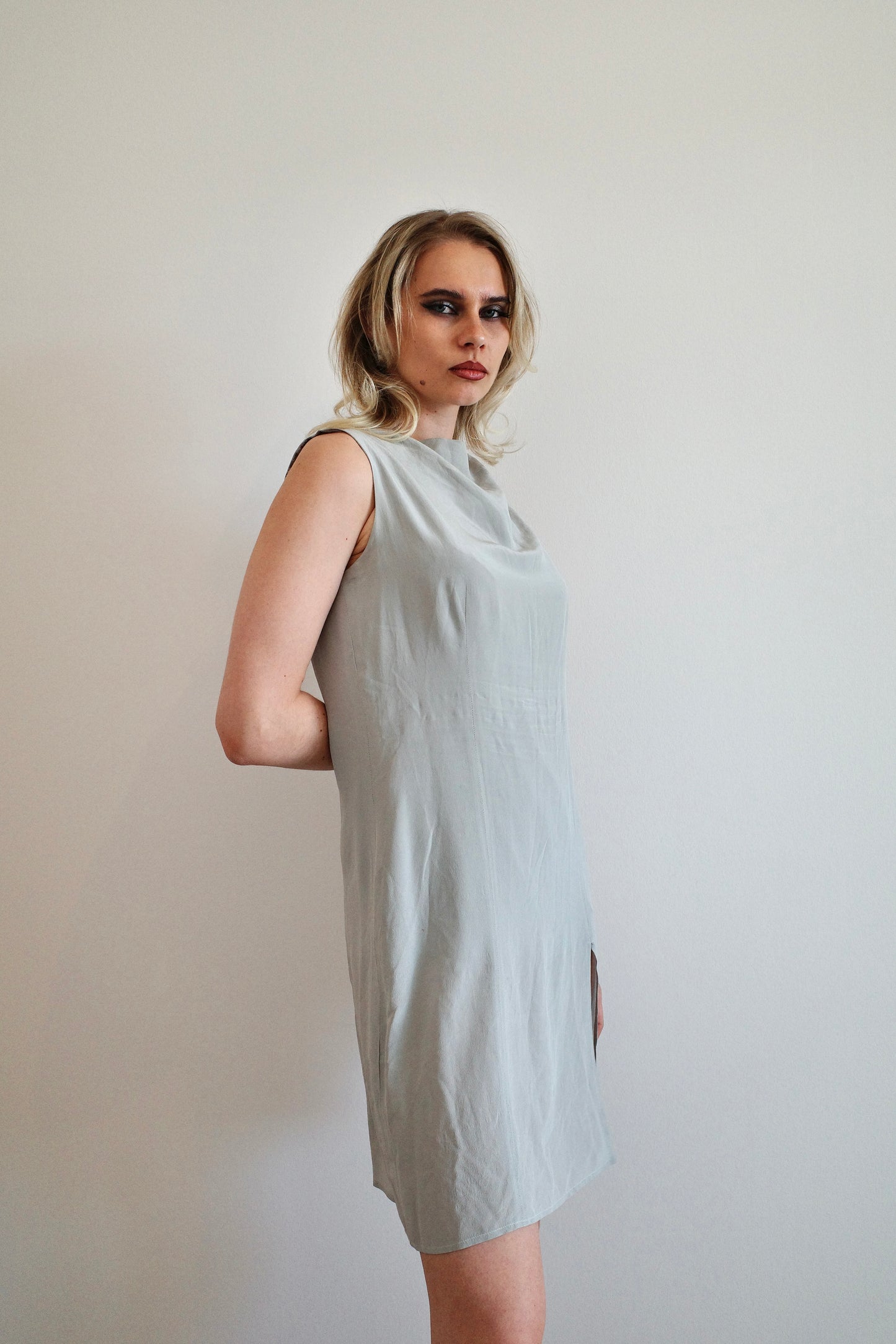 VINTAGE SILK TURTLENECK DRESS