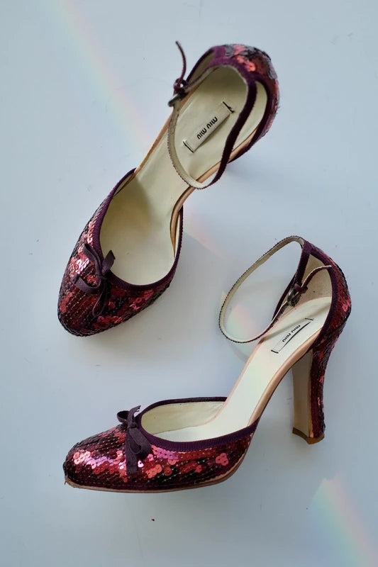MIU MIU SEQUIN PUMPS