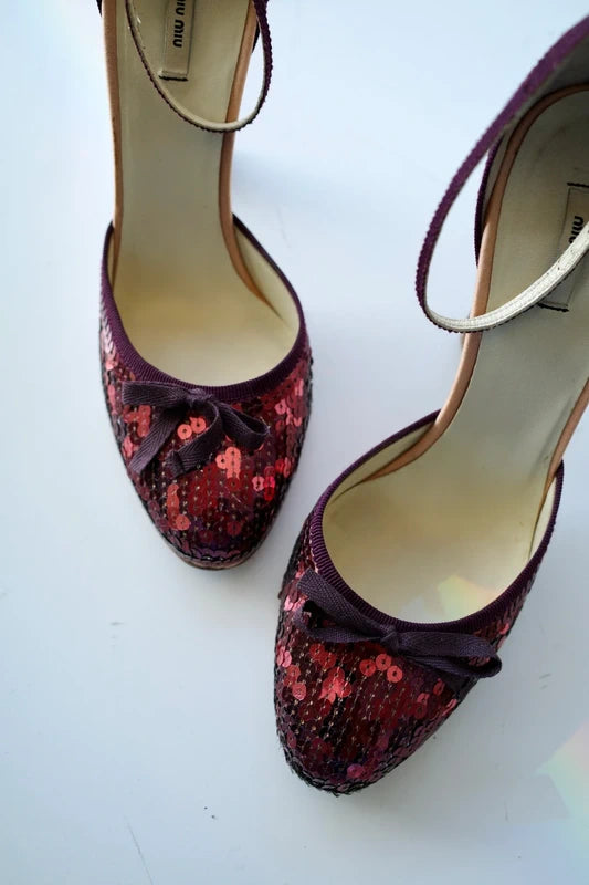 MIU MIU SEQUIN PUMPS