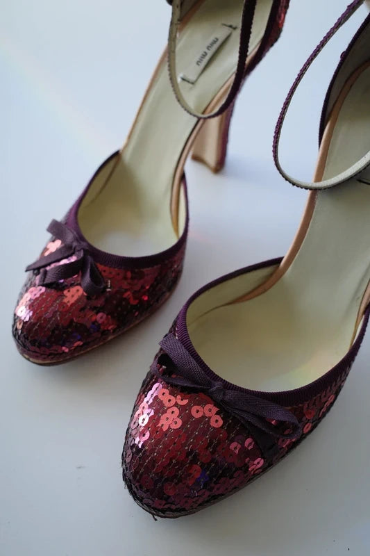 MIU MIU SEQUIN PUMPS
