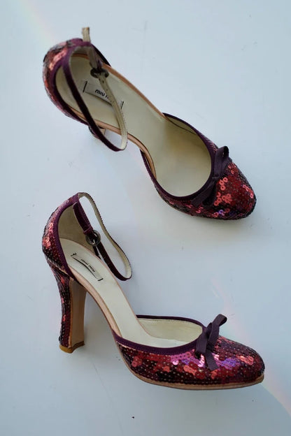 MIU MIU SEQUIN PUMPS
