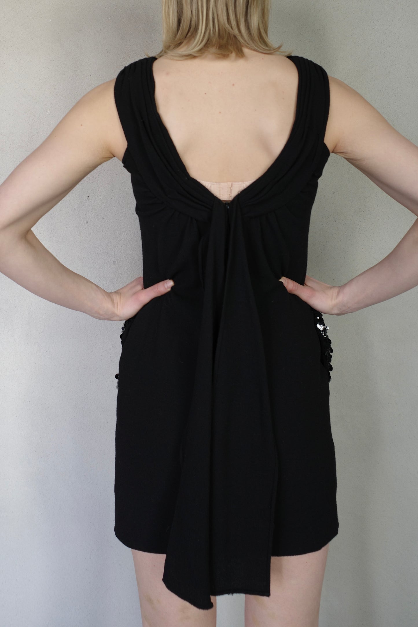 VERA WANG SEQUIN POCKET DRESS