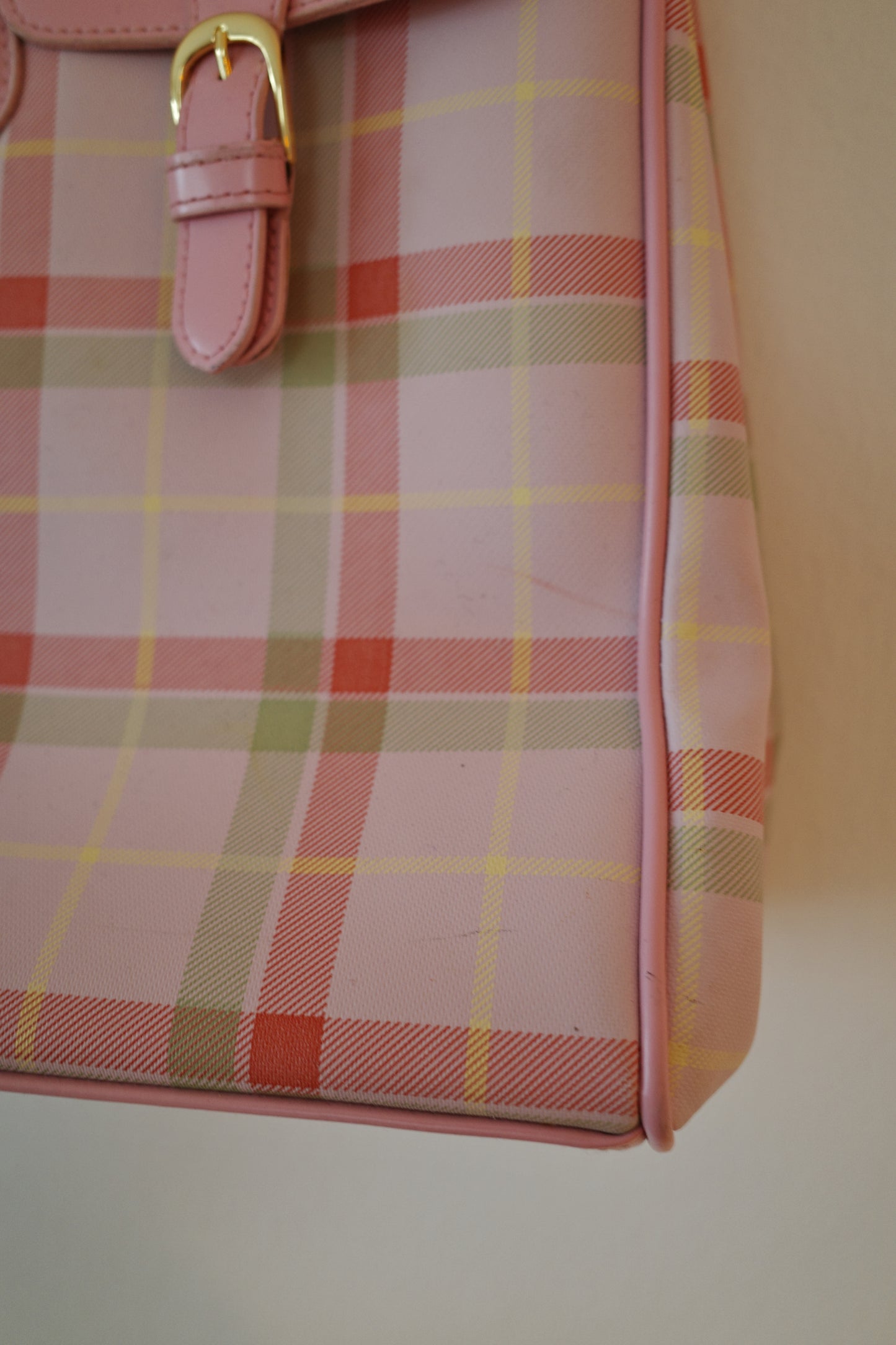 CHECKERED BABYPINK FIRKIN BAG