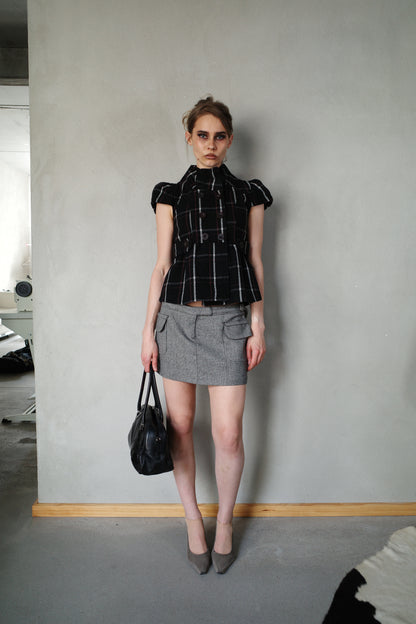 SISLEY WOOL MINI SKIRT