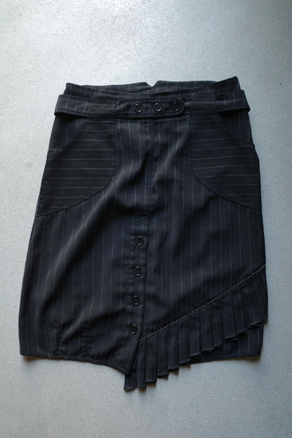 ASYMMETRICAL PINSTRIPE SKIRT