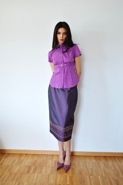 KOOKAÏ BEADED SILK SKIRT