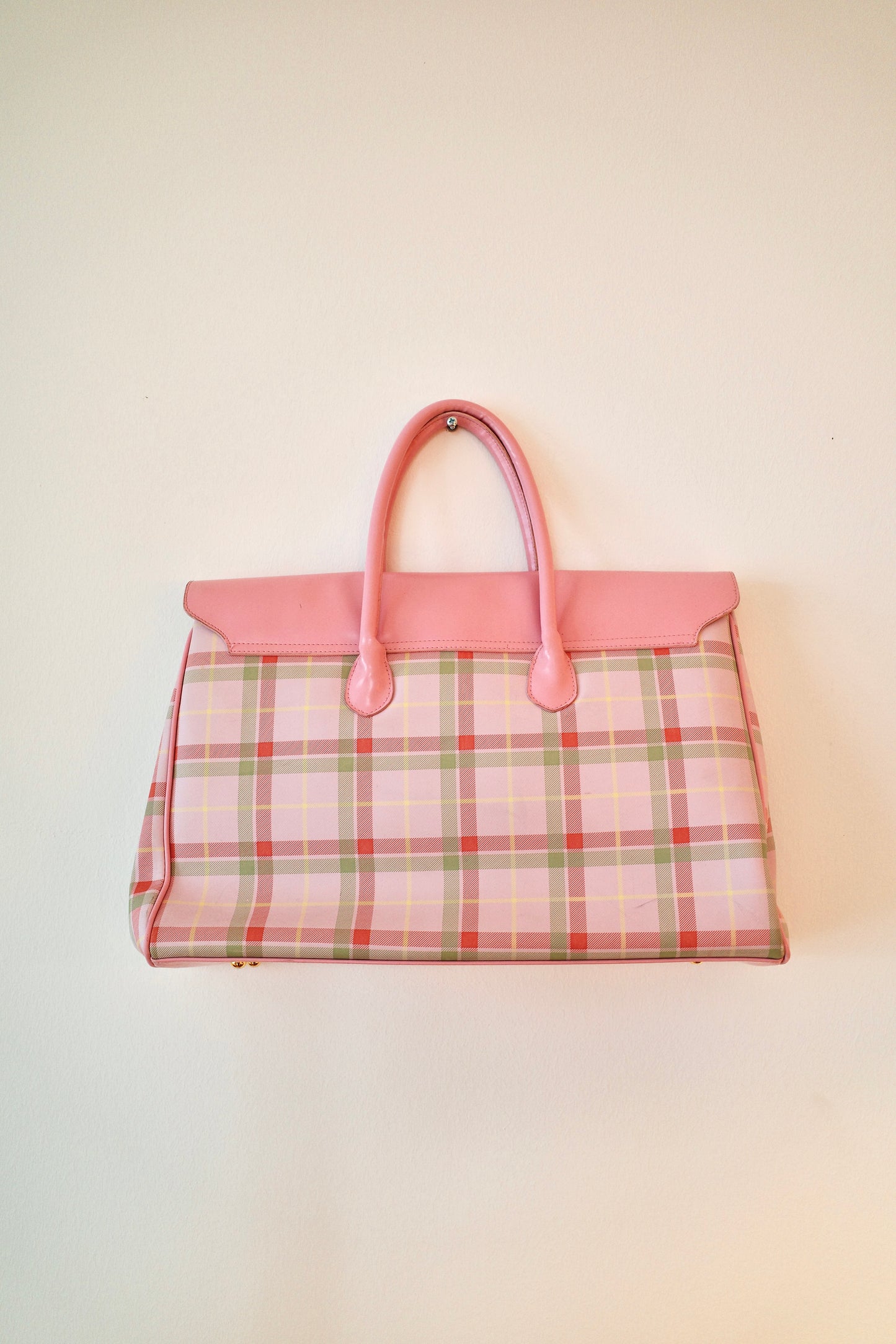 CHECKERED BABYPINK FIRKIN BAG