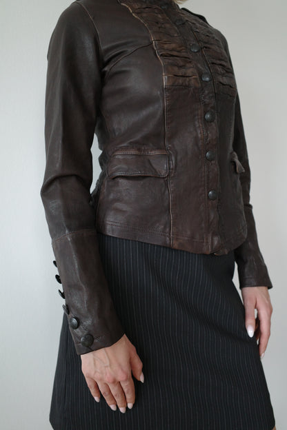 REAL LEATHER MILITARY JACKET