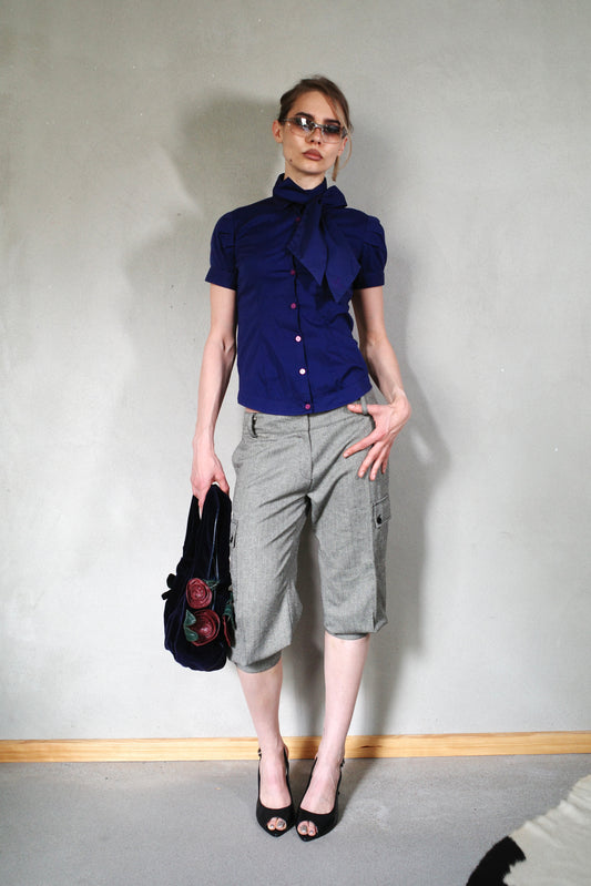 SHIMMERY VISCOSE CAPRI PANTS
