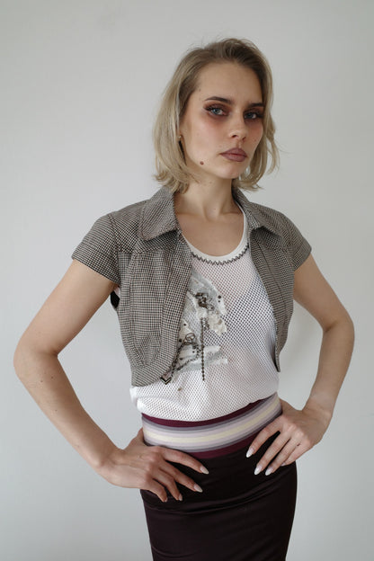 CHECKERED VINTAGE BOLERO