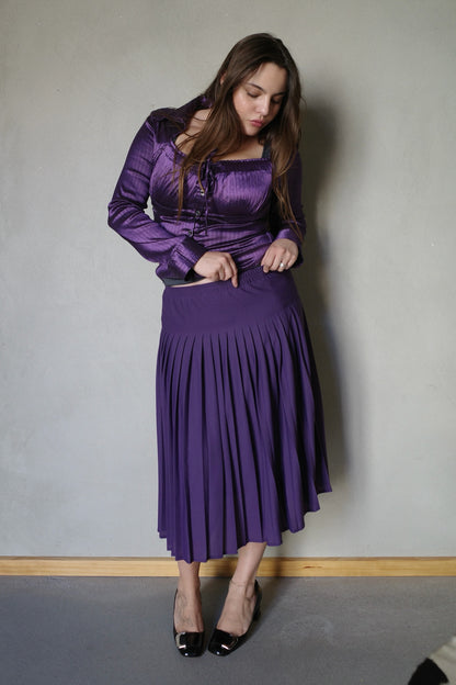 PLEATED MIDI SKIRT