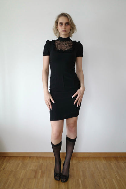 DOLCE & GABBANA LACE TURTLENECK DRESS