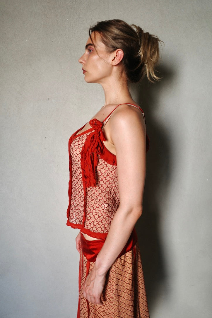 VINTAGE SILK ENSEMBLE (ORANGE)