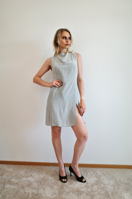 VINTAGE SILK TURTLENECK DRESS