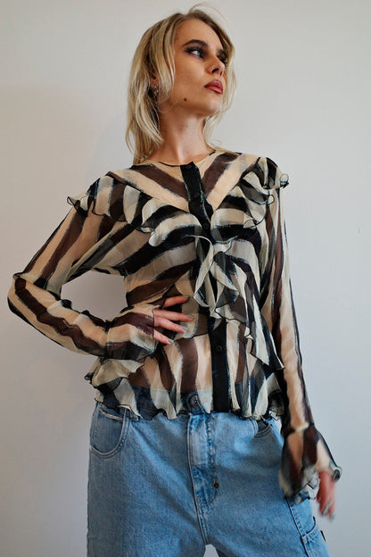 ALBERTA FERETTI CHIFFON BLOUSE