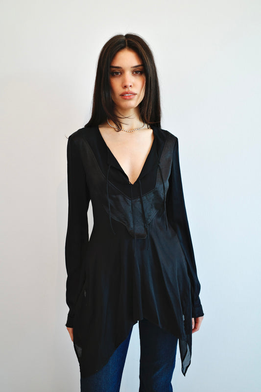 MARITHÉ + FRANÇOIS GIRBAUD SILK BLOUSE