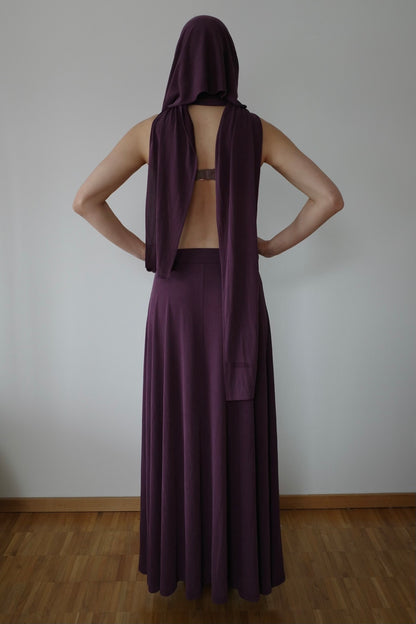 DRAPED CUPRO MAXI DRESS