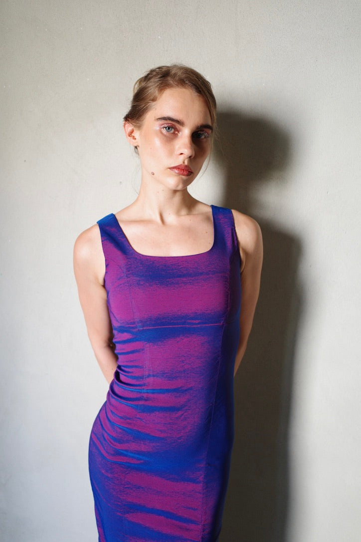 90s DUOCHROME EVENING GOWN