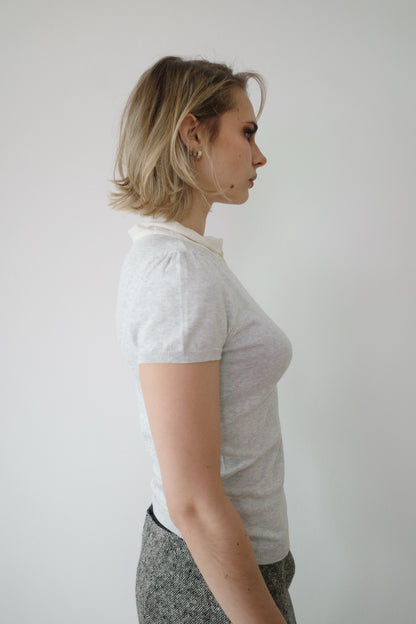 KNIT SHIRT WITH SCARF COLLAR