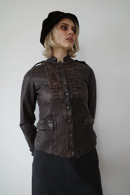 REAL LEATHER MILITARY JACKET