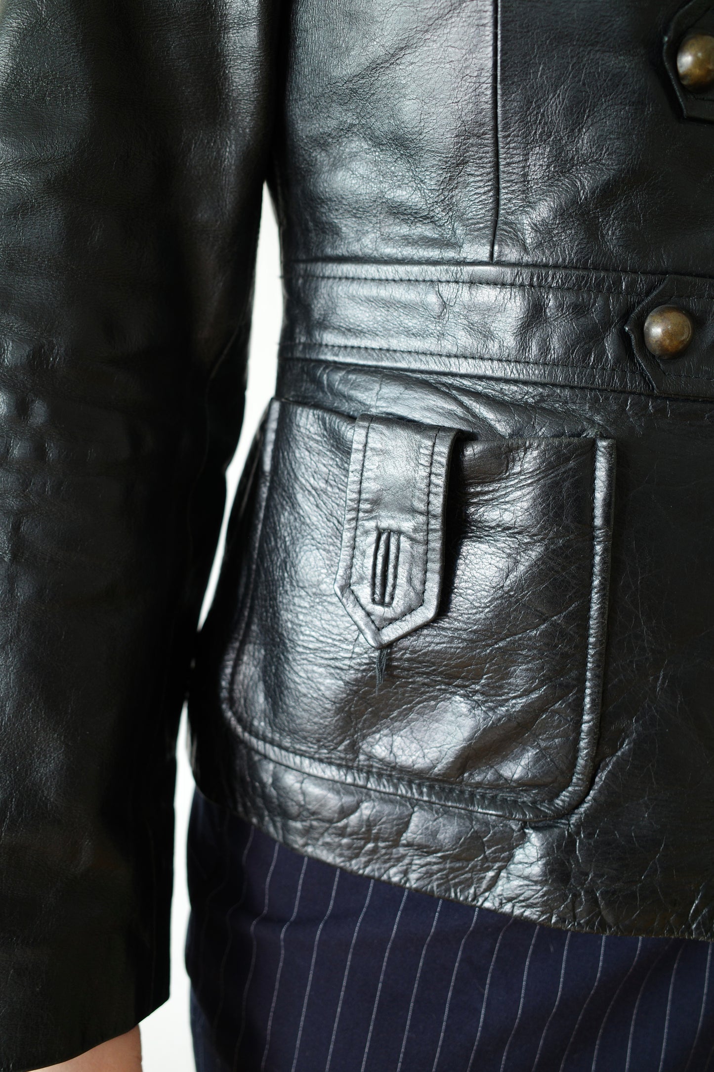 90s MILITARY LEATHERJACKET