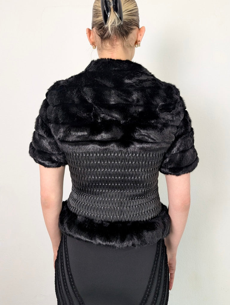 VINTAGE FITTED FAUX FUR VEST