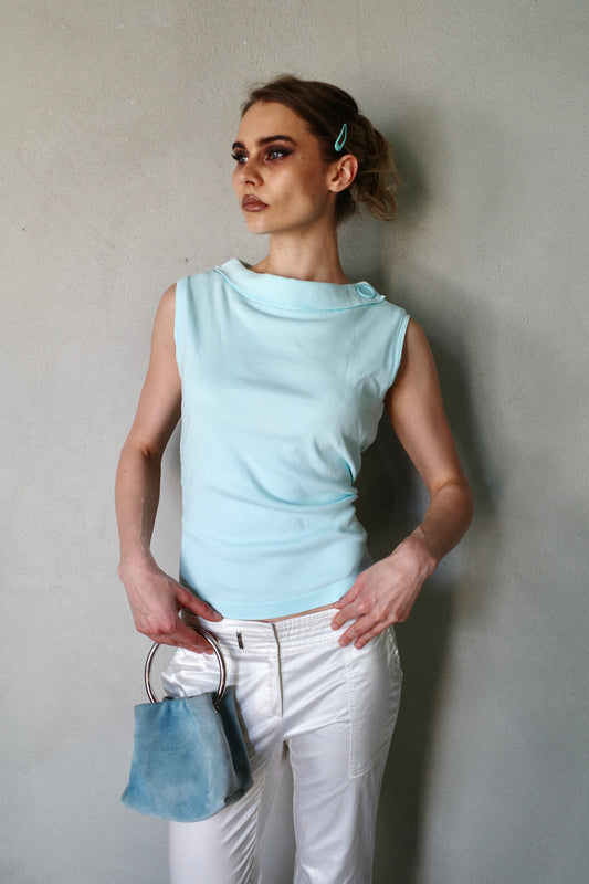 BABYBLUE BUTTON DETAIL SHIRT