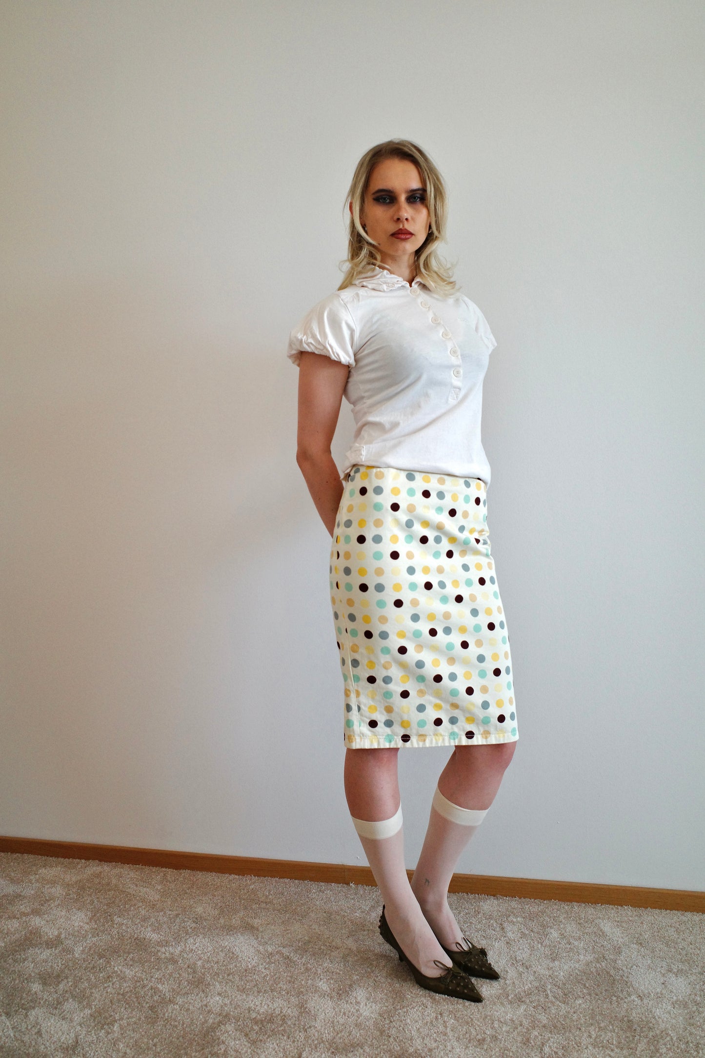 Prada Polka Dot Pencilskirt