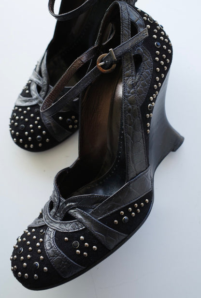 EL DANTES STUDDED SCULPTURAL WEDGES