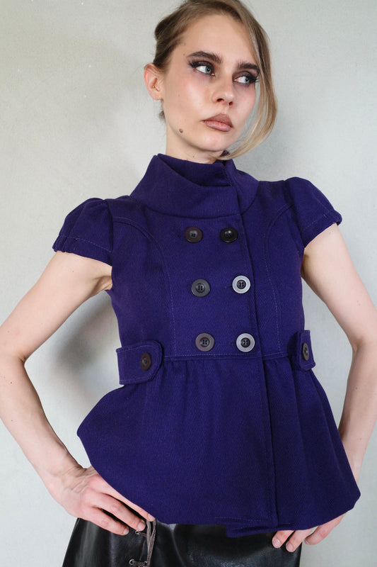 BABYDOLL WOOL PEACOAT (PURPLE)