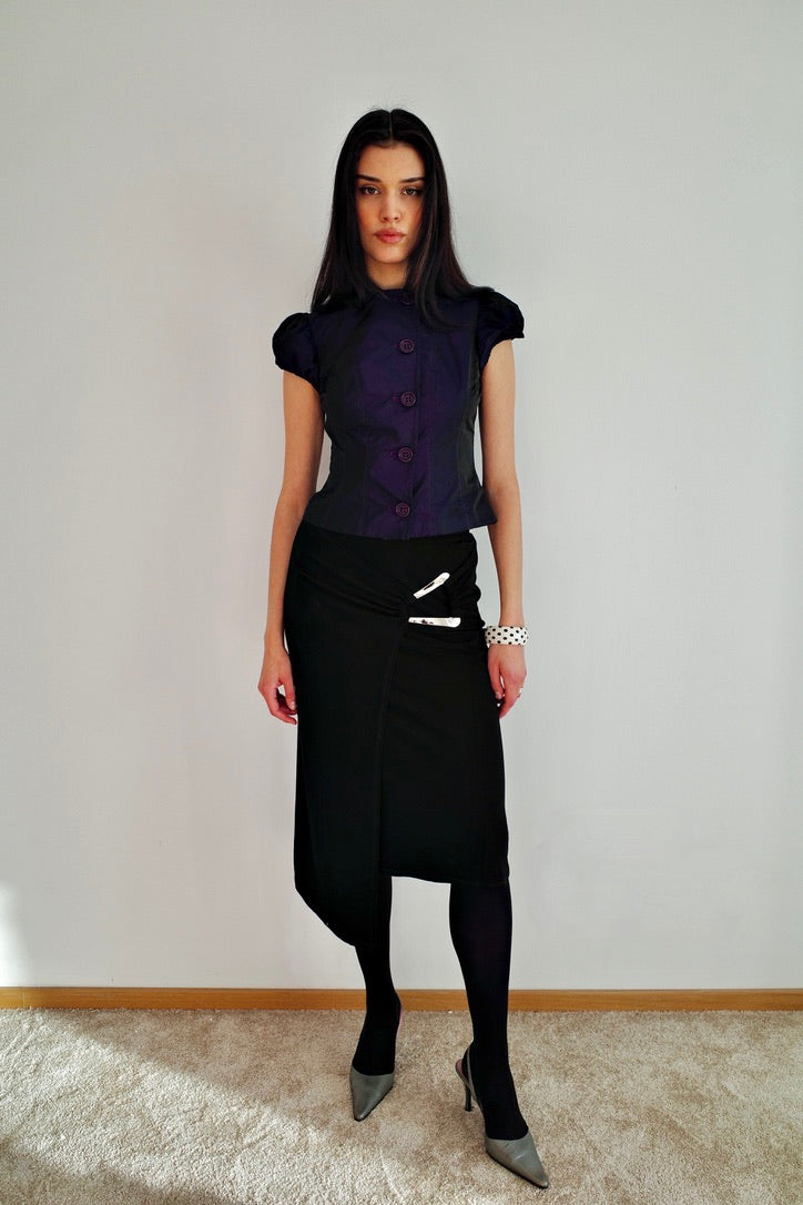 ASYMMETRICAL BUCKLE SKIRT