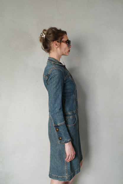 DKNY DENIM COAT DRESS