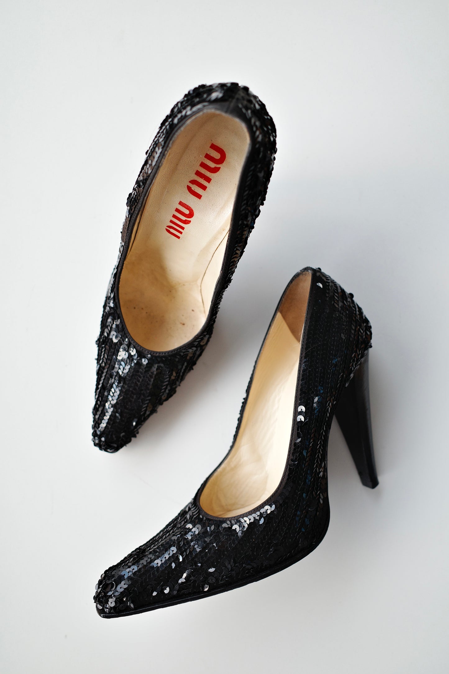 MIU MIU F/W 1997 SEQUIN HEELS