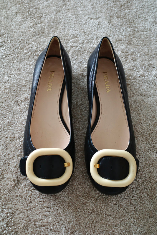 Prada Buckle Flats