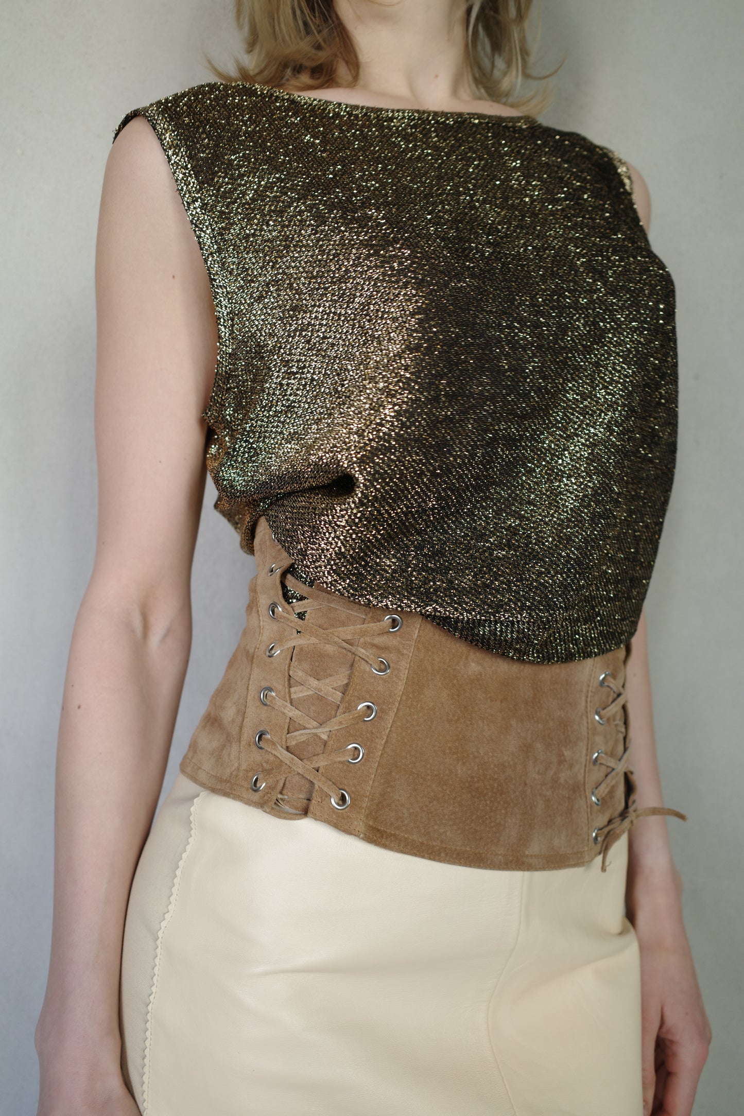 SUEDE LEATHER CORSET BELT