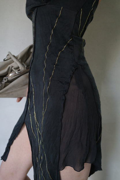 PURE SILK HALTERNECK DRESS