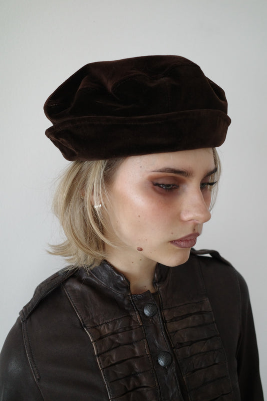 VELVET BAKER BOY HAT