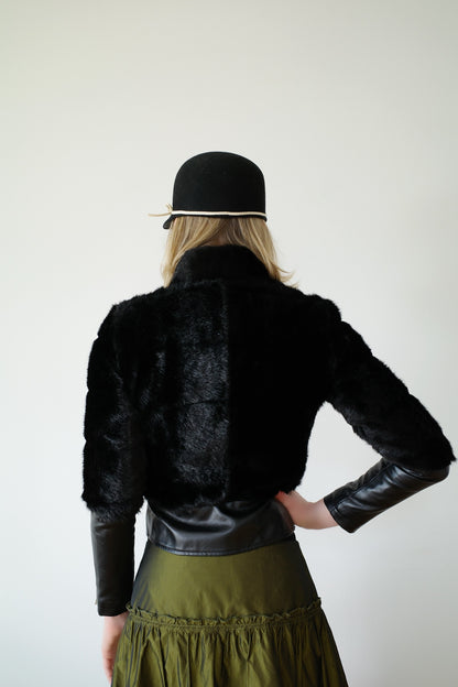 FITTED WAIST FAUX FUR JACKET