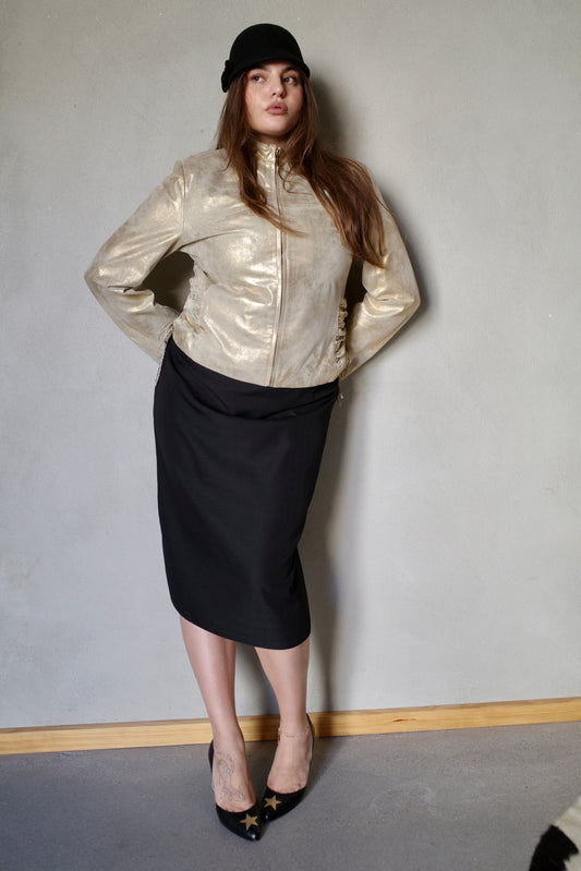 VINTAGE PENCIL SKIRT /W BUTTON ROW