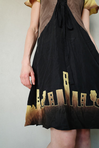 2000s PURE SILK SKYLINE DRESS