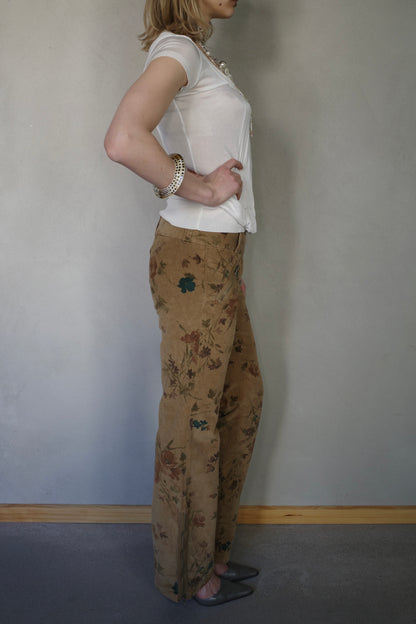 SISLEY CORDUROY FLOWER PANTS