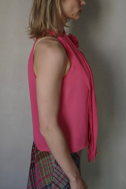 FLOWER HALTERNECK TOP