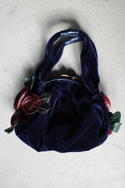MARC JACOBS F/W 2005 VELVET HANDBAG /W FLOWERS
