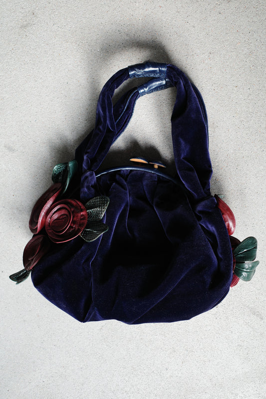 MARC JACOBS F/W 2005 VELVET HANDBAG /W FLOWERS