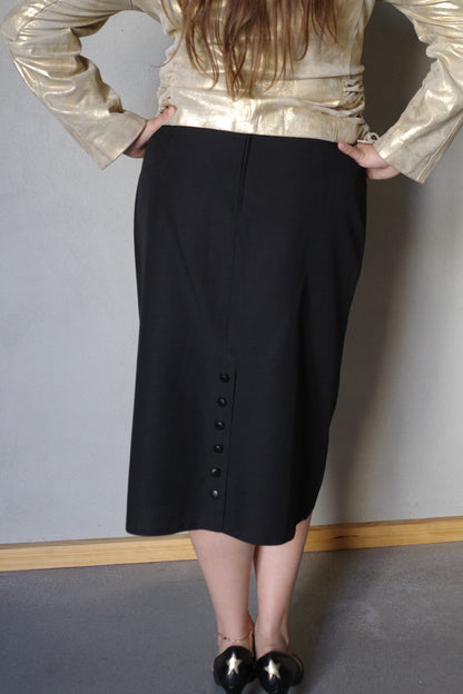 VINTAGE PENCIL SKIRT /W BUTTON ROW